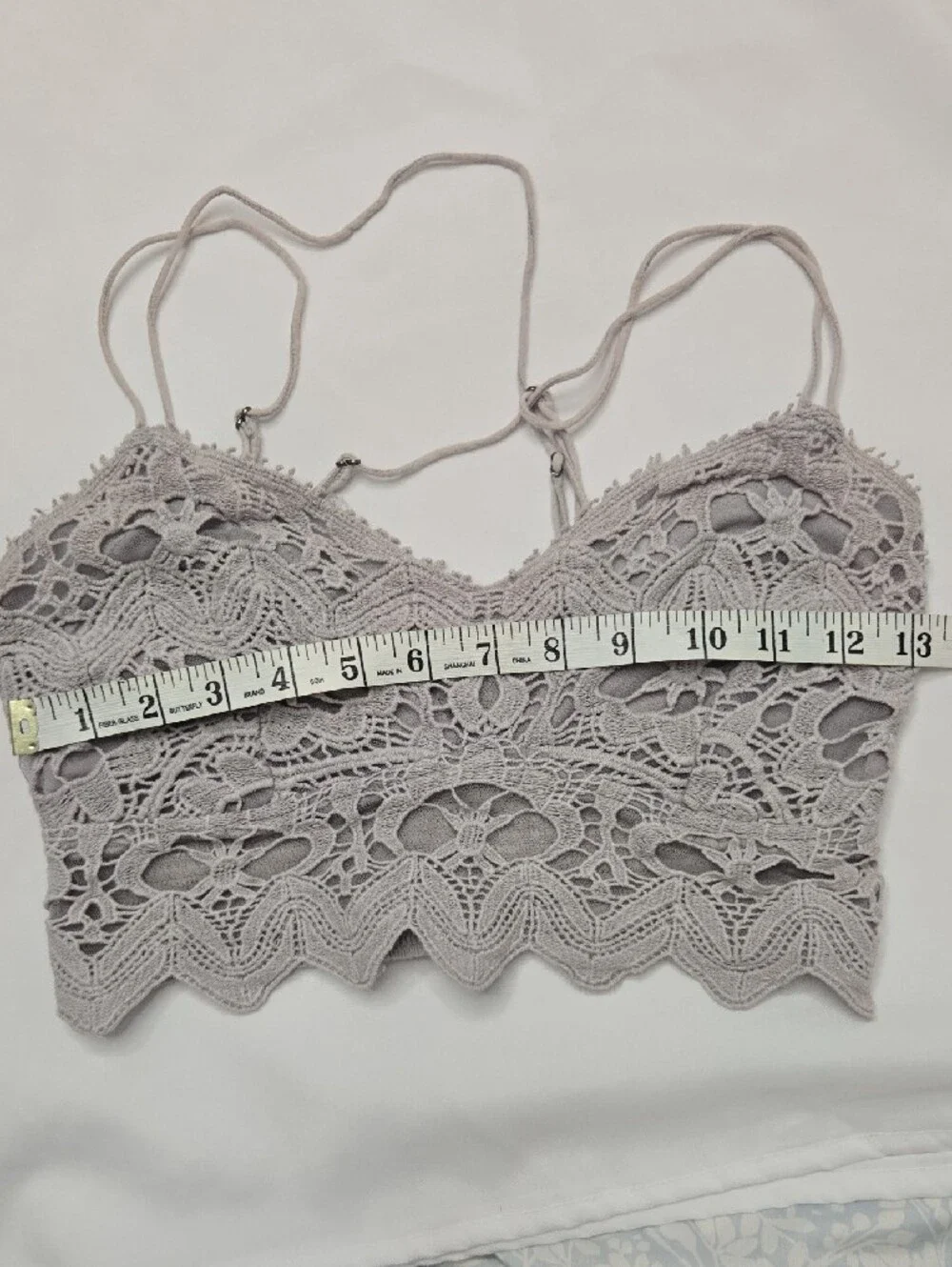FREE PEOPLE Lace Bralette Crop Top in Light Gray